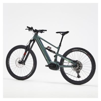 VTT Électrique Tout-Suspendu Rockrider Stilus E-Big Mountain Sram NX 12V 750Wh 27.5'' 29'' Vert