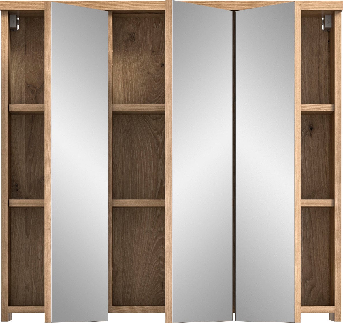welltime Badezimmerspiegelschrank »Dolo, Breite 80 cm, 3 Spiegeltüren, 9 Fächer, 6 Einlegeböden« 1 Stk. tlg. Badmöbel, Badschrank, Schrank, Wandschrank, Bad, Badezimmer