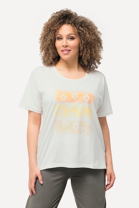T-Shirt, Streifen, Oversized, Rundhals, Halbarm