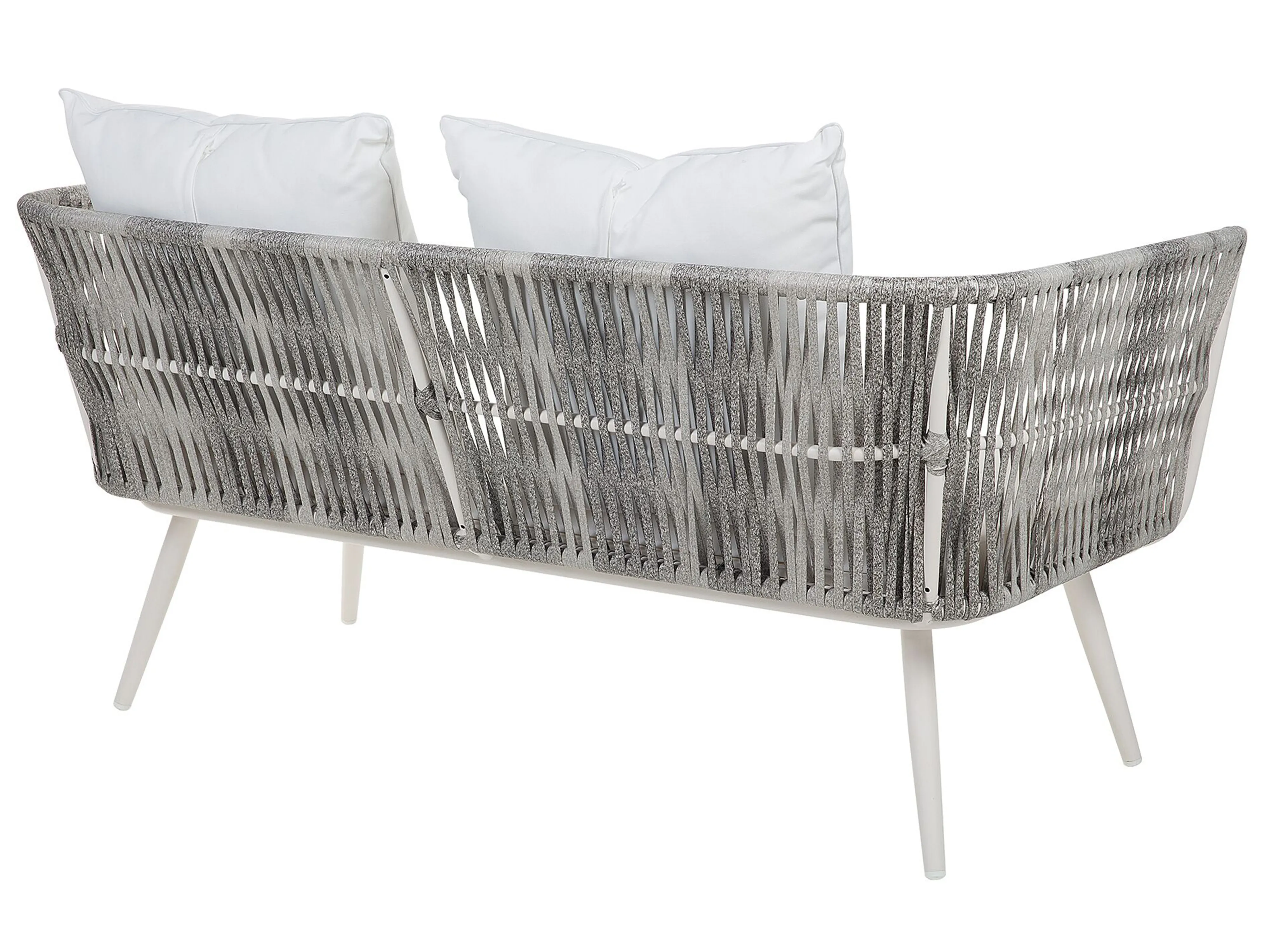 Loungeset met tafel 4-zits RAGUSA PE rotan Gebroken wit