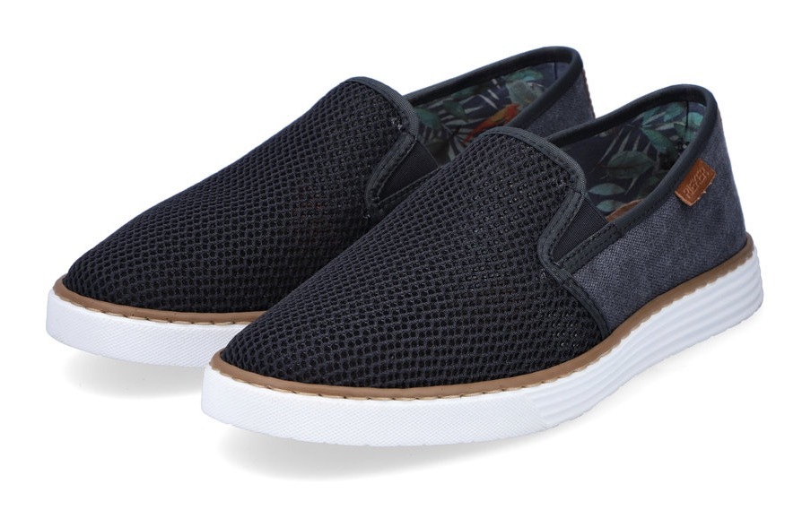 Rieker Slip-On Sneaker  Casual Slipper, Freizeitschuh mit gemustertem Innenfutter