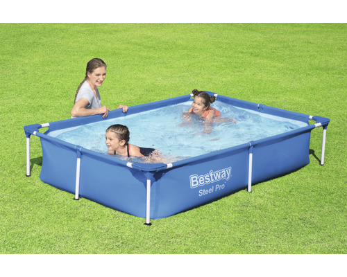 Opzetzwembad Bestway Family rechthoekig 221x150x43 cm zonder accessoires blauw
