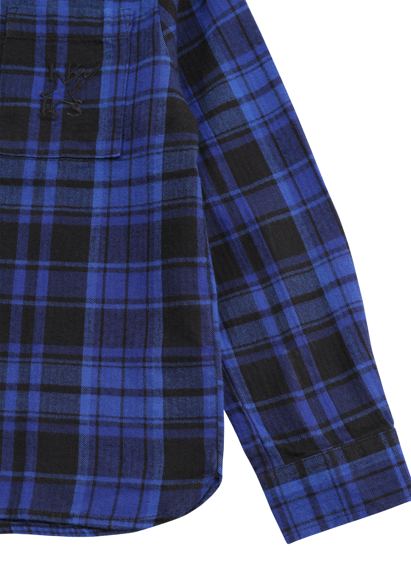 Chemise col classique droite à carreaux | Bleu