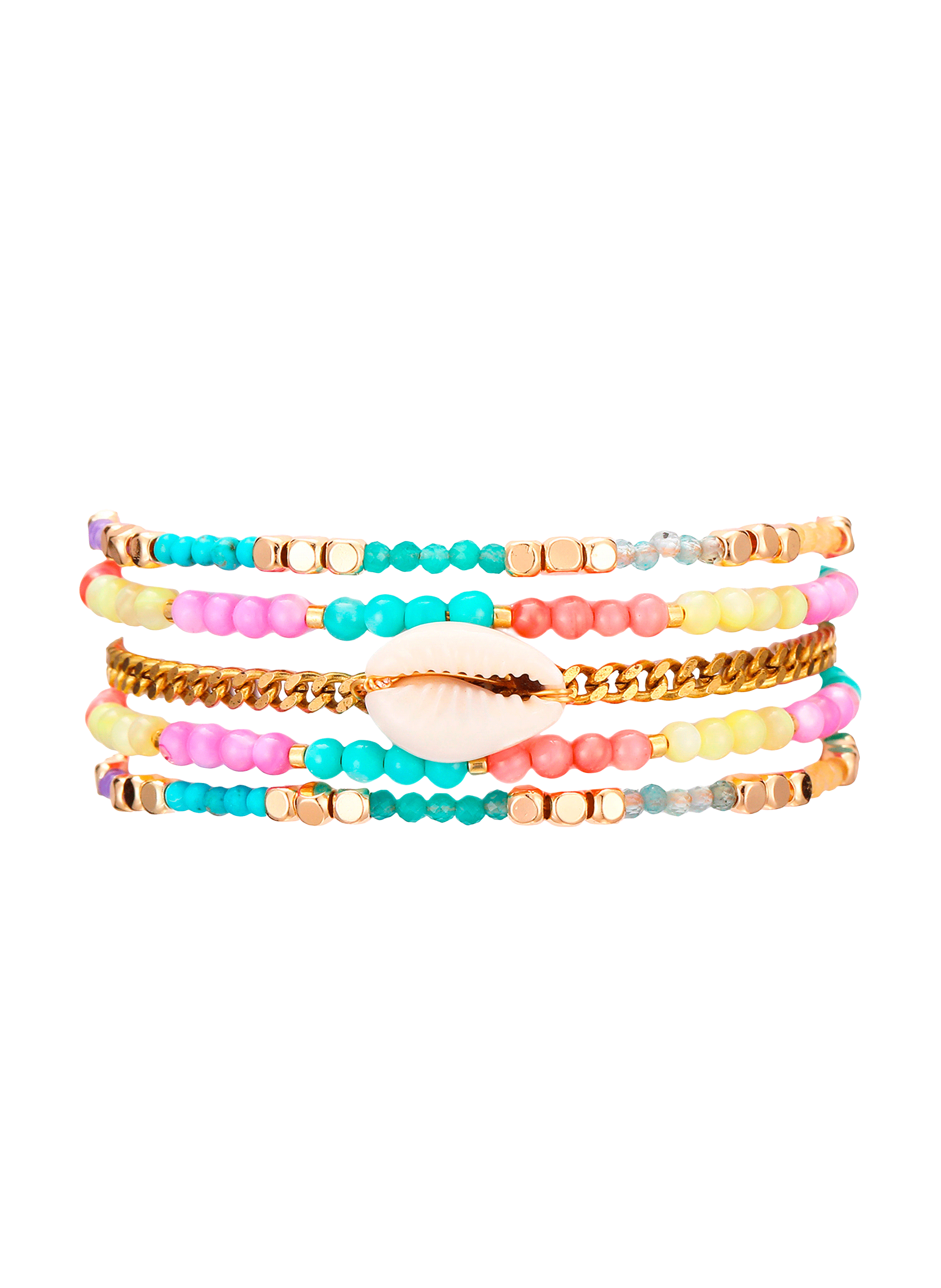 ARKLOVE - Bracelet multiliens avec fermoir aimanté en perles | Multicolore
