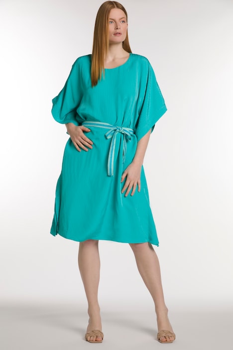 Kleid, Seersucker-Streifen, Oversized, Halbarm