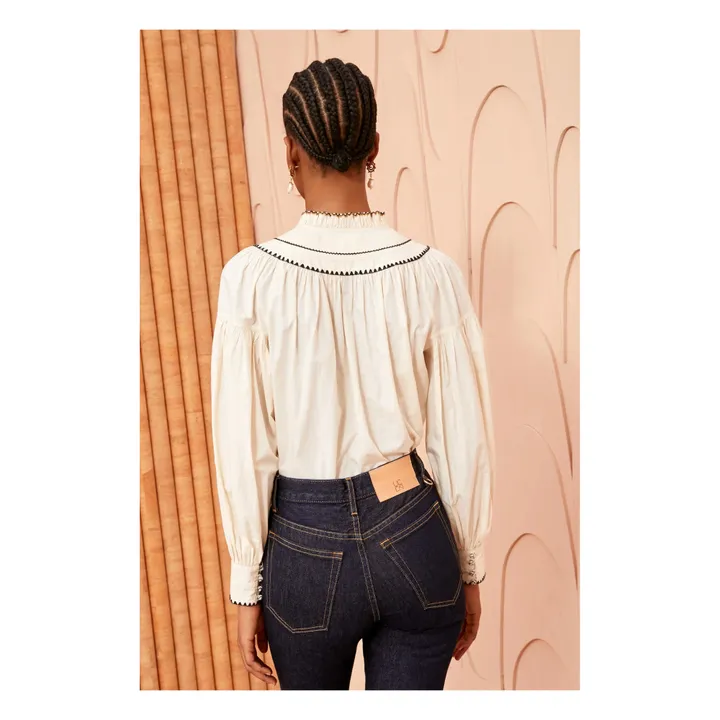 Ulla Johnson Blouse Lennie Popeline de Coton | Ivoire