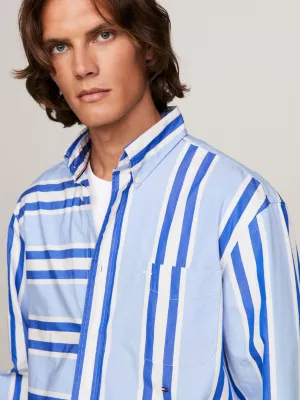 Camisa de corte regular com listras mistas