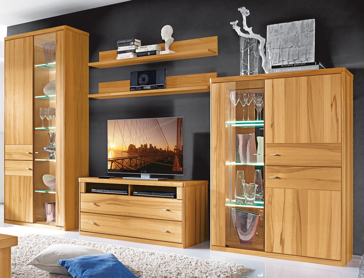 CASAVANTI Wohnwand ANDORRA ca. 380 x 219 x 40-60 cm