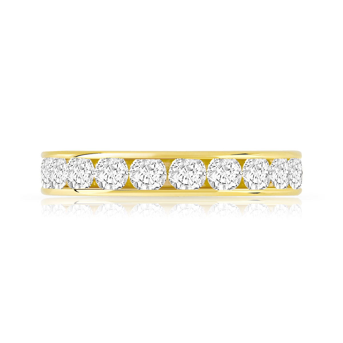 Alliance or 750 jaune diamants synthétiques 2 carats