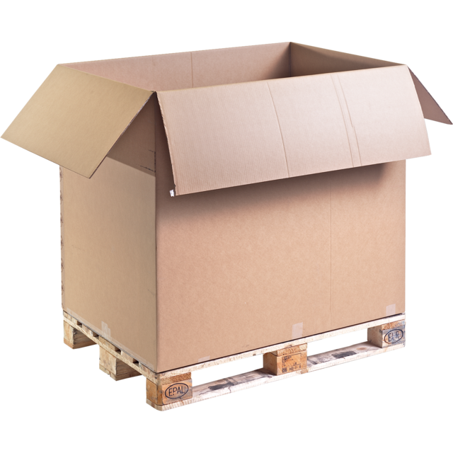 Palletdoos, golfkarton, 1180x780x1070mm, dubbele golf, bruin