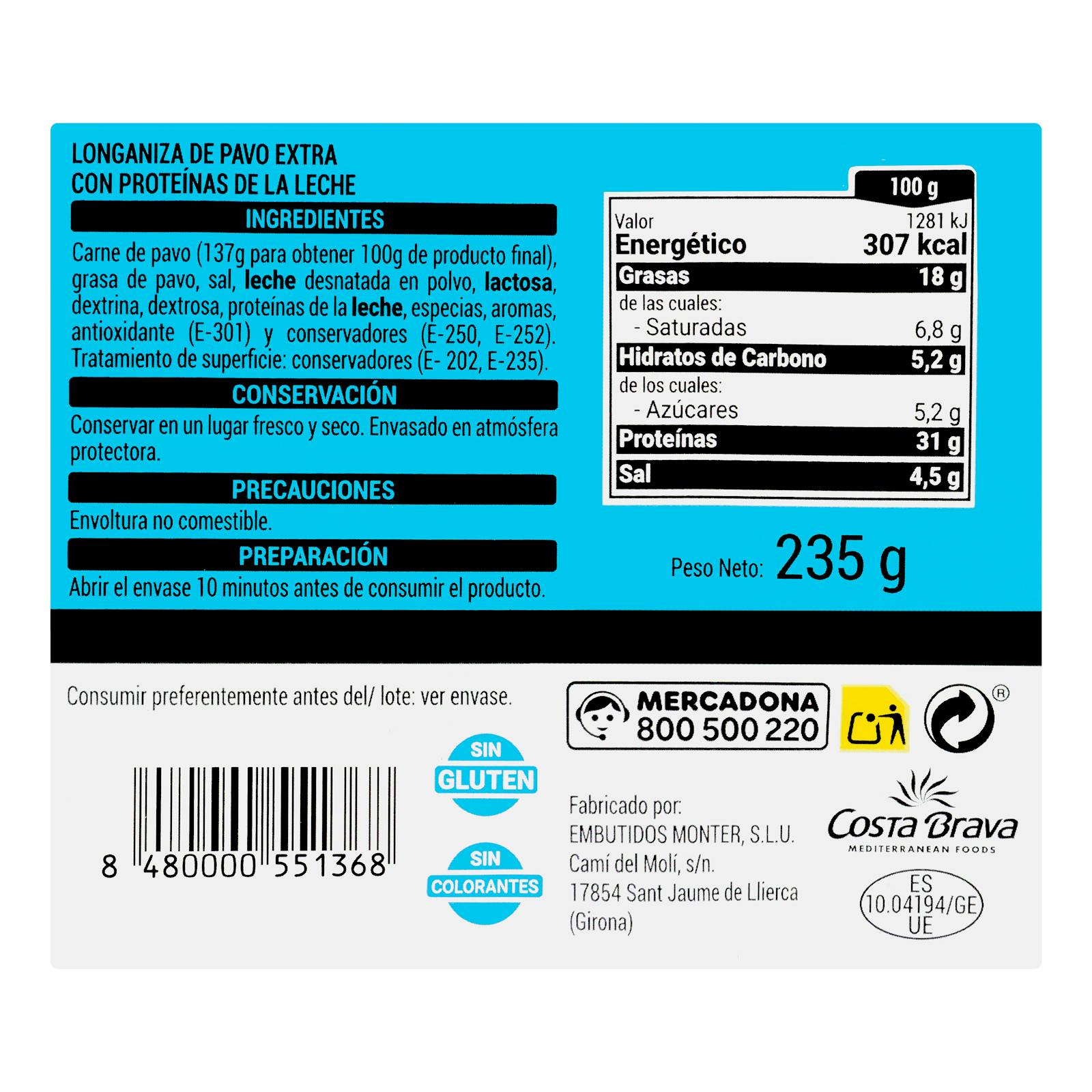 Saucisse de dinde extra impériale Hacendado
