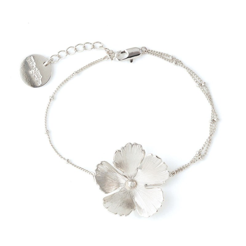 bracelet fleur plaqué argent - ORPHÉE