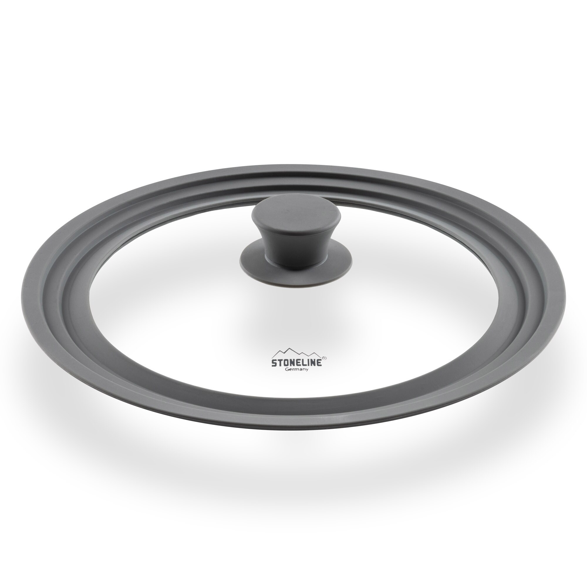 STONELINE® Universal Glasdeckel, mit Silikonrand für einen Durchmesser von 24/26/28 cm