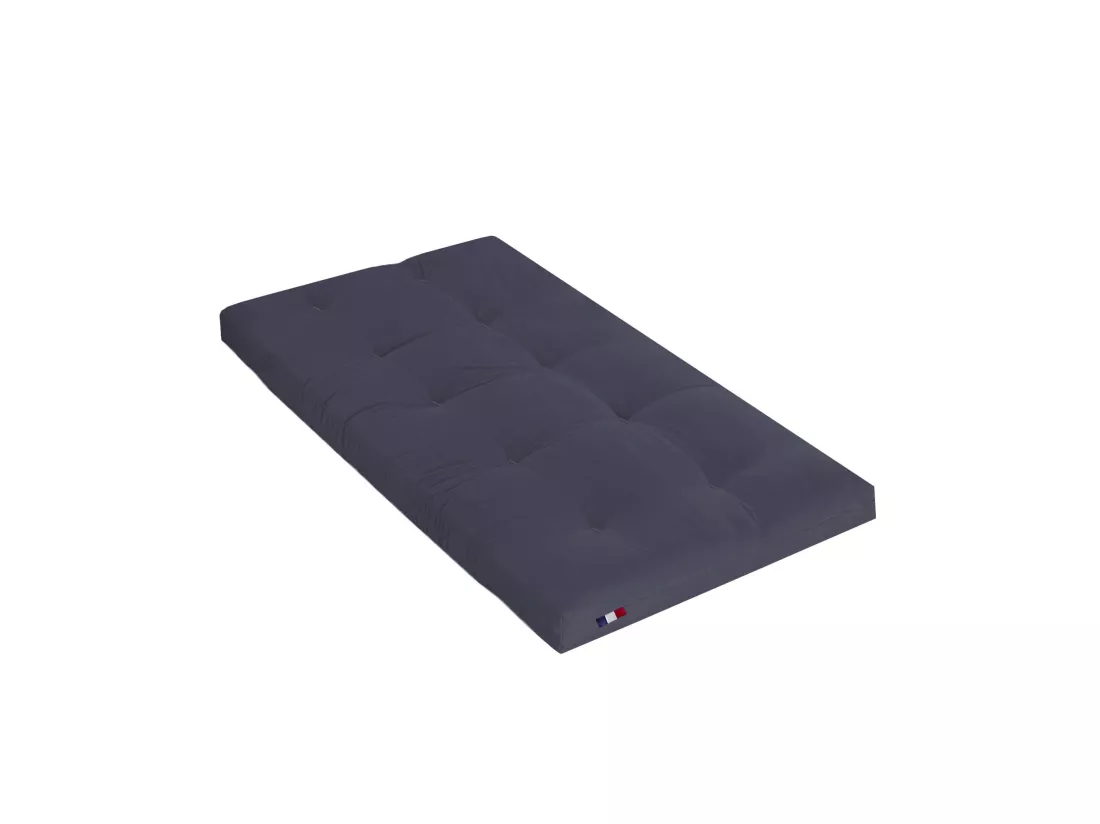Matelas futon anthracite en coton 90x190