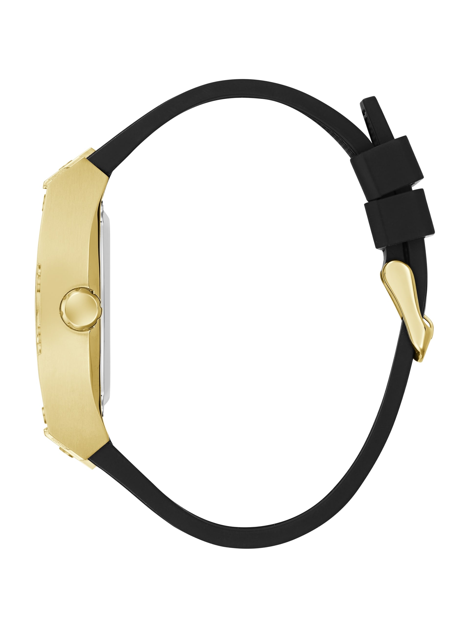 Relógio analógico de silicone dourado