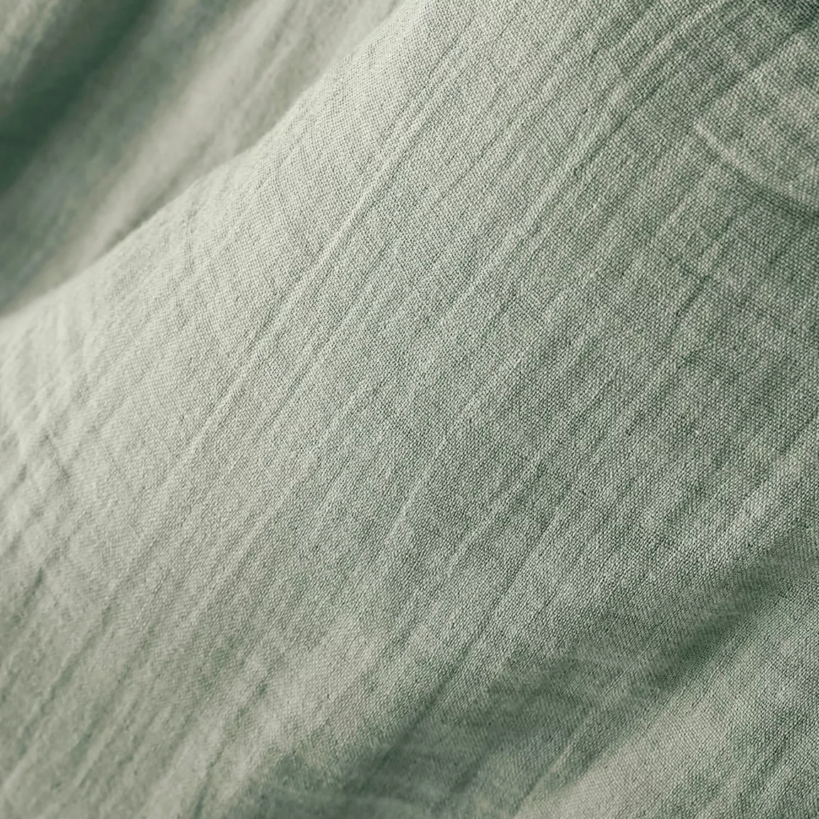 Rideau gaze de coton ajustable (280 x max 300 cm) Gaïa Vert eucalyptus
