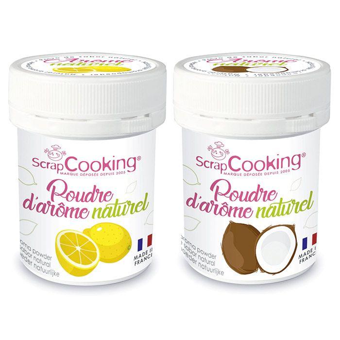 Arômes alimentaires naturels en poudre - citron et noix de coco - 2 x