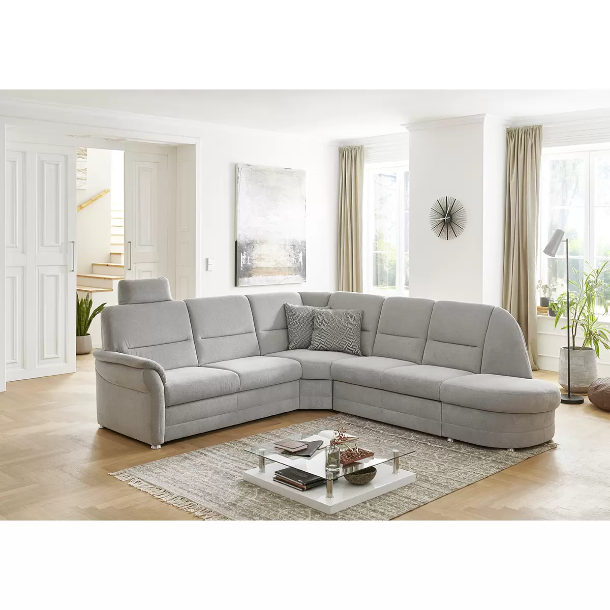 Ecksofa Queenline 118 x 200 Silber