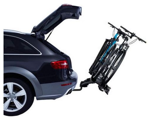 Porte-Vélos sur Boule d'Attelage Thule VeloCompact Prise 13 Broches - 2 Vélos (Compatible E-Bikes) Noir Argent