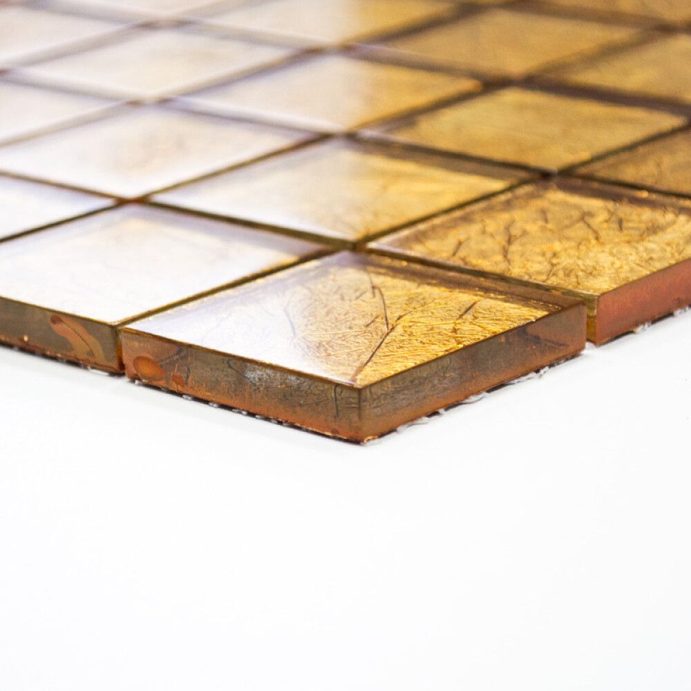 MOSAIKK SQUARE CRYSTAL GOLD 4.8X4.8CM