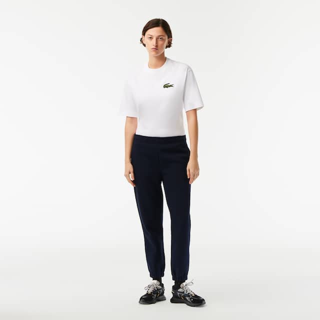 Pantalon de jogging Jogger en coton mélangé uni Pantalons de survêtement - Bleu - Lacoste - Femme