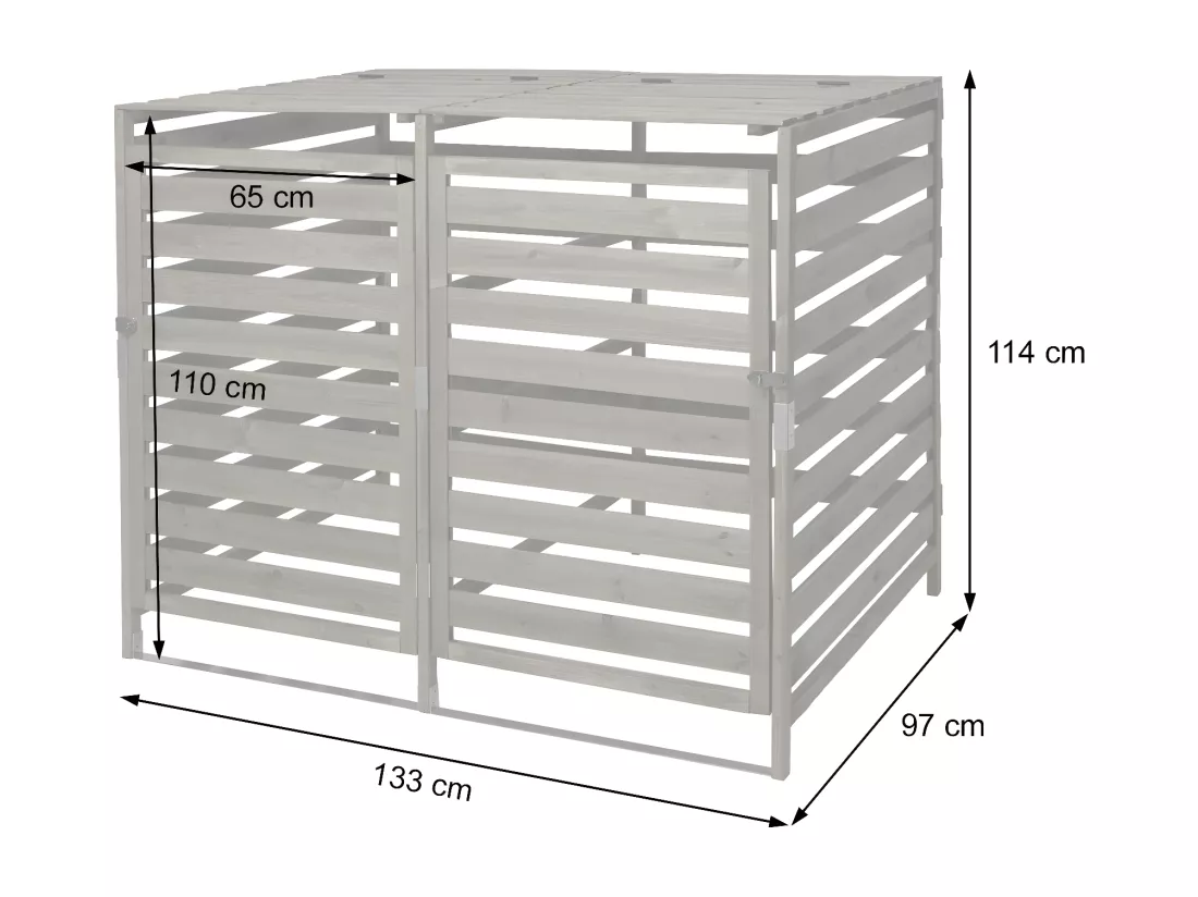 Cache-poubelle MCW-H62 pour 2 ou 4 poubelles, vert foncé