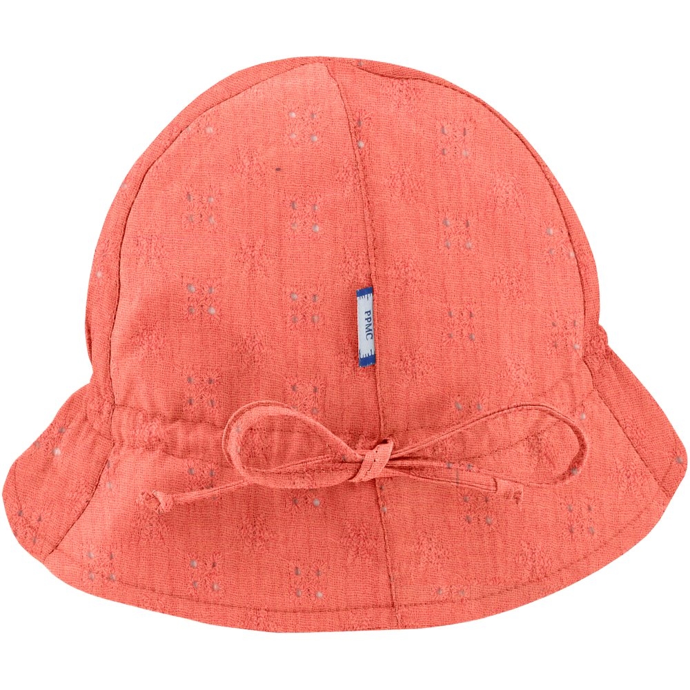 Chapeau Soleil Charlotte Gaze Dentelle Corail
