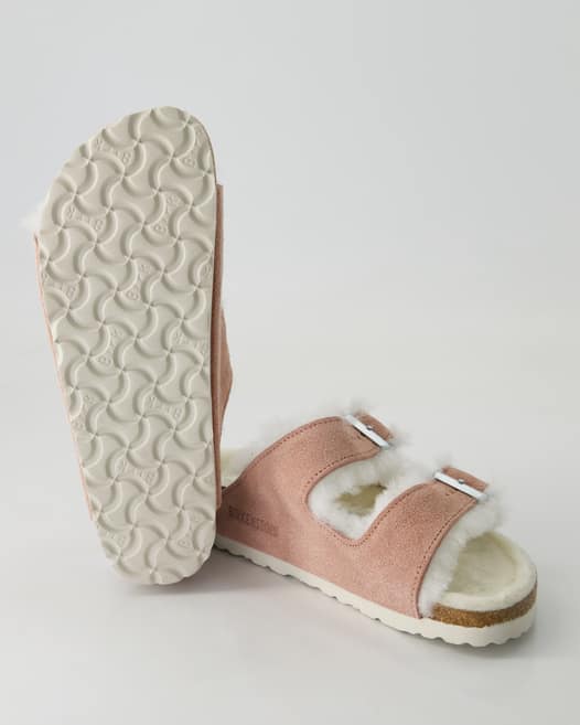 Birkenstock Arizona Shearling Pantoletten in Pink