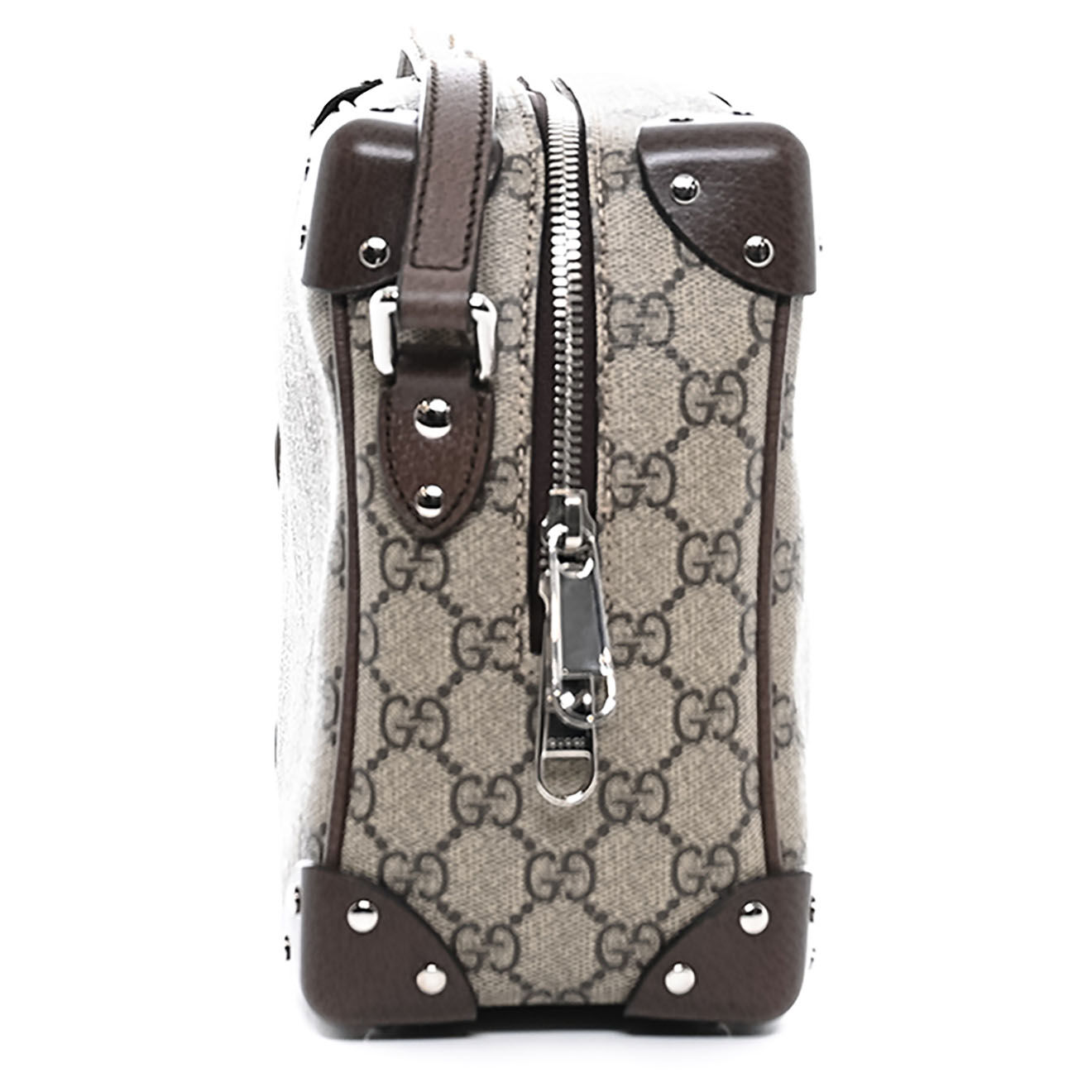Gucci Sac bandoulière Trunk en Toile & Cuir Monogramme beige - Neuf sans étiquette - L.23 cm