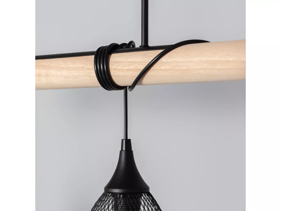 Suspension Métal et Bois Monah Noir