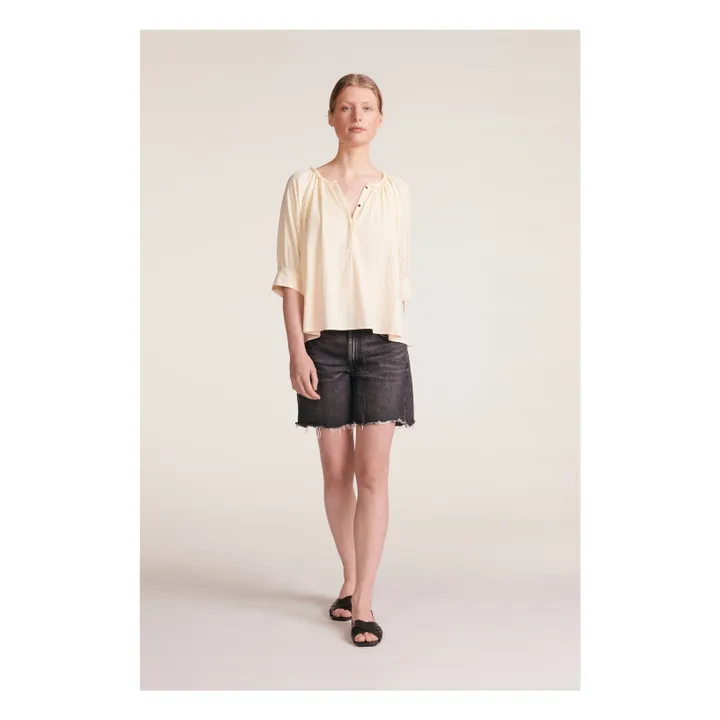 BELLEPIECE Blouse Emilia Rayures Dobby | Ecru