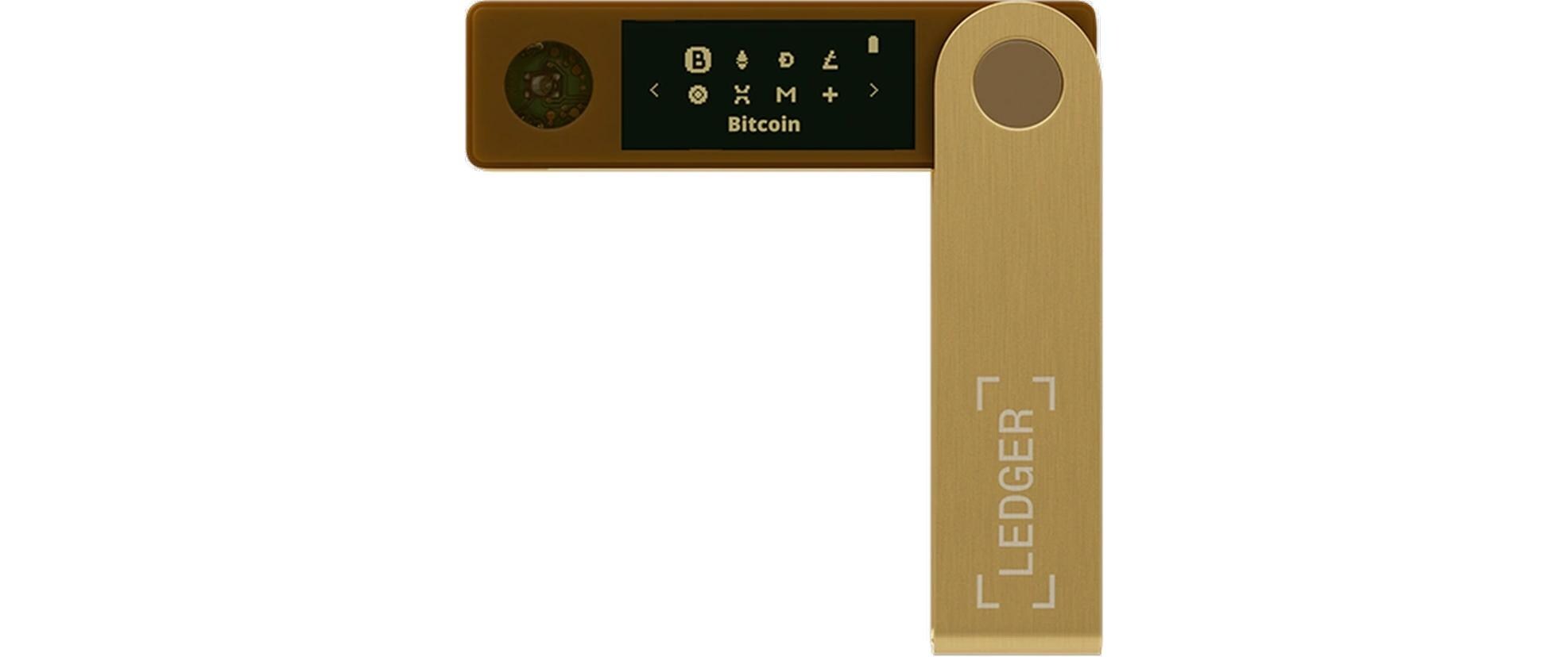 Nano X Gold<br>Crypto-Hardware-Wallet mit Bluetooth zum Kaufen, Verwalten und Vermehren digitaler Vermögenswerte