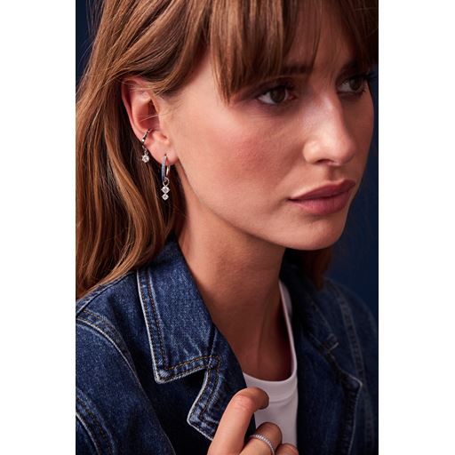 Sif Jakobs Jewellery Circolo Uno Ørerings Vedhæng, Sølv/Hvid