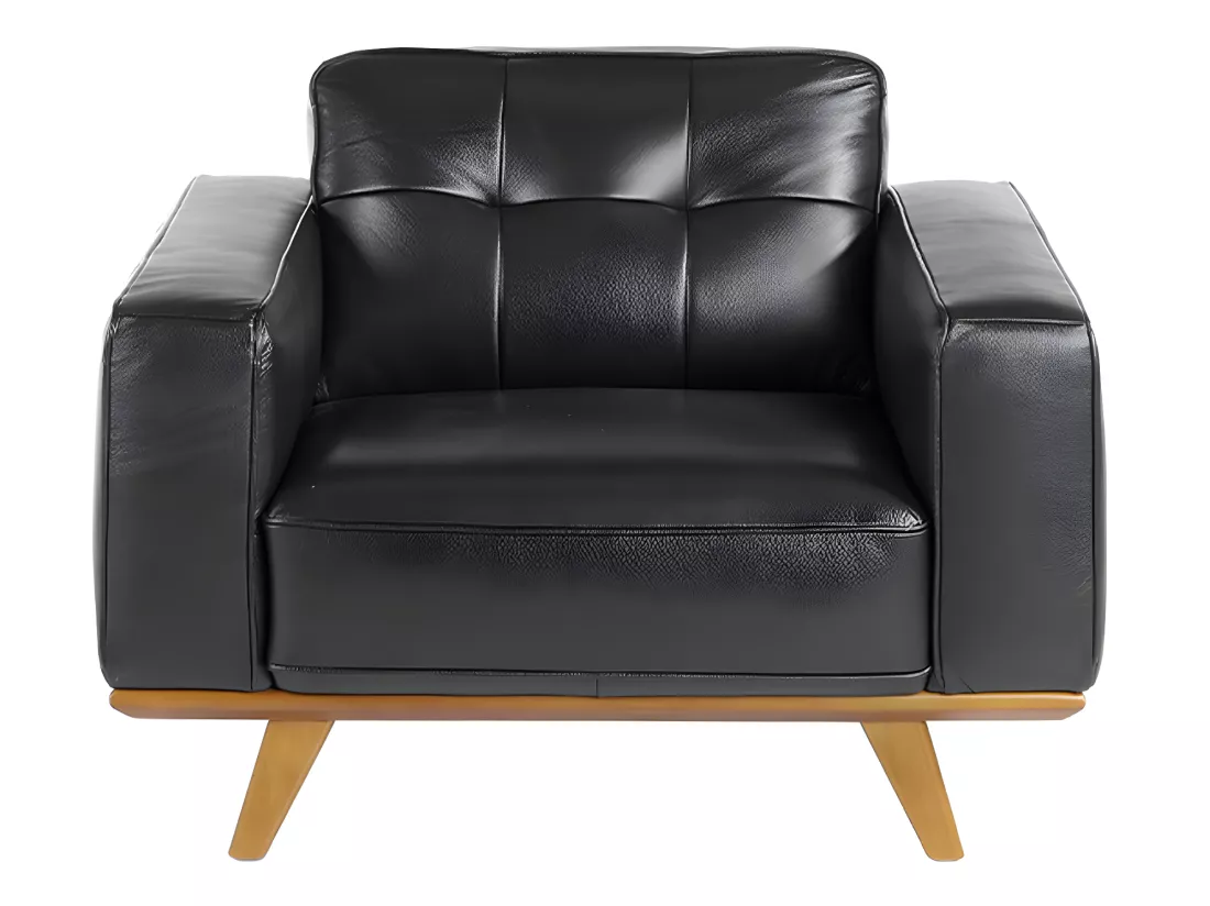 Fauteuil en cuir et pieds en bois 5037 ANGEL CERDA