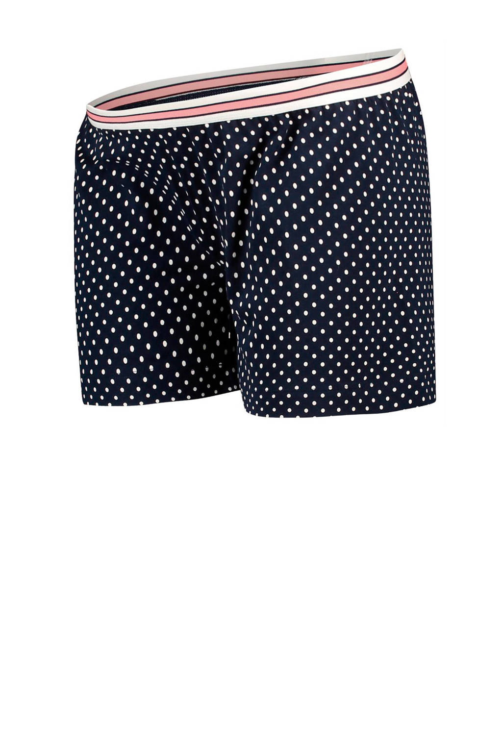Noppies zwangerschapspyjamashort Merel met stippen donkerblauw/wit