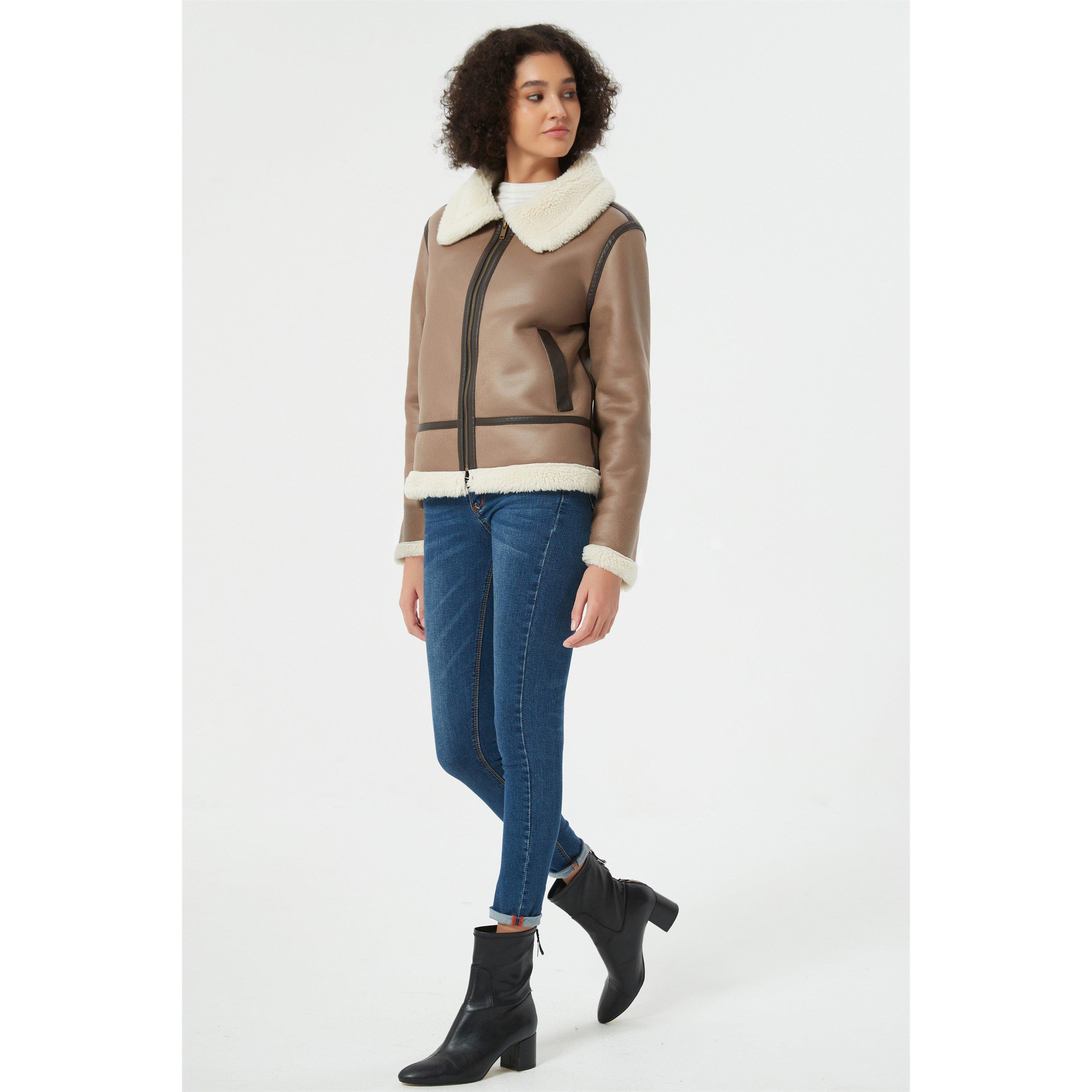 Be You B Suedette Aviator Jacket