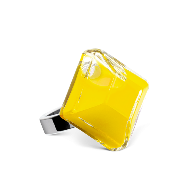 Bague en verre soufflé - Gaia Medium Milk