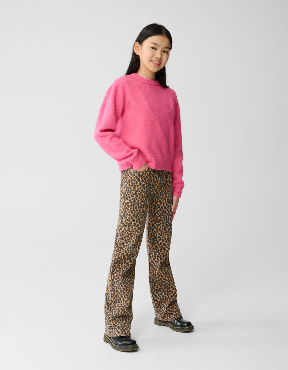 Leopard Straight Fit Broek Bruin