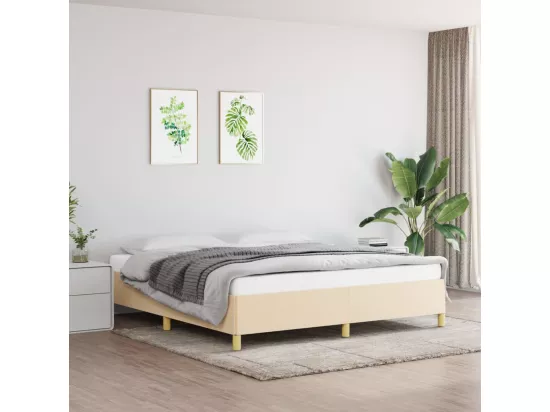 Sommier à lattes de lit Crème 160x200 cm Tissu