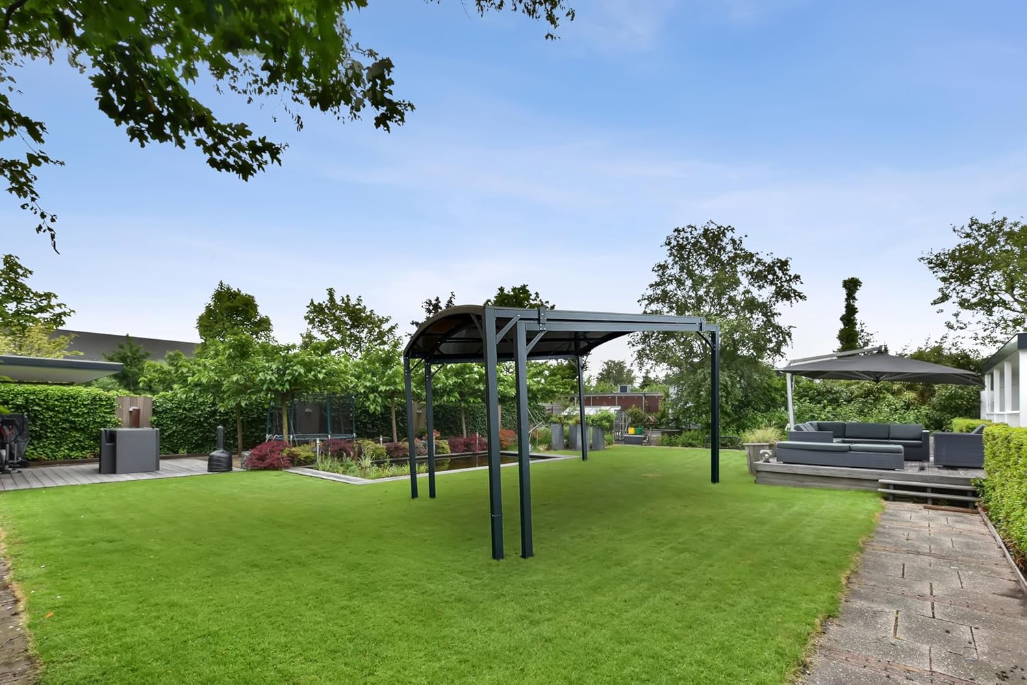 LECO - ausziehbare Jotta 4.0 Pergola 5,38 x 3 m mit Polycarbonat-Dach – anthrazit