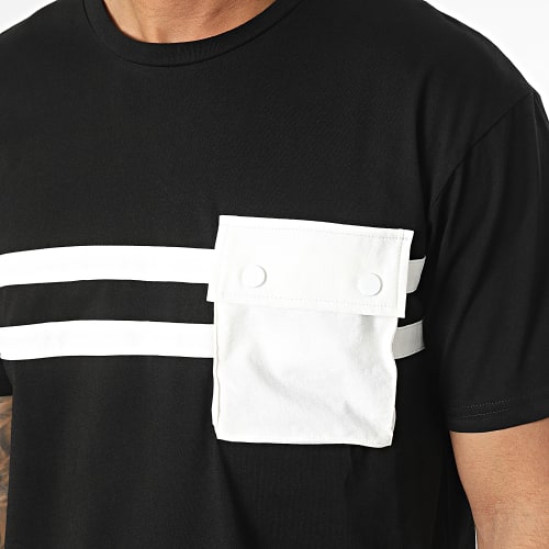 Tee Shirt Poche Noir Blanc