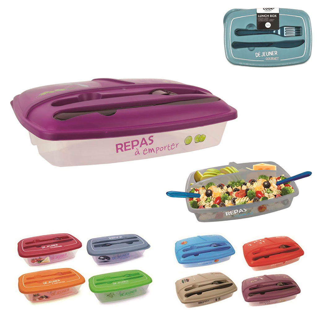 Lunch box plastique avec couverts