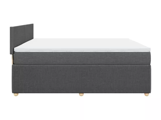 Sommier à lattes de lit avec matelas Gris foncé 180x200cm Tissu