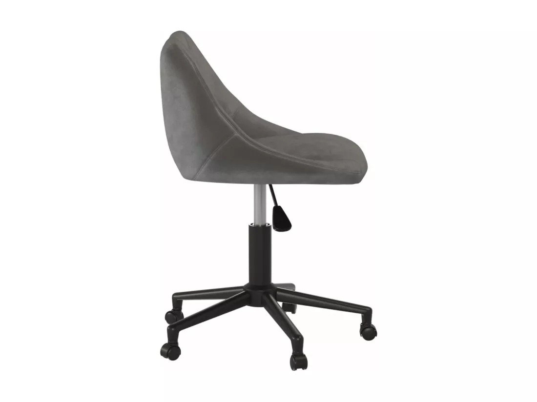 Chaise pivotante de bureau Gris foncé Velours