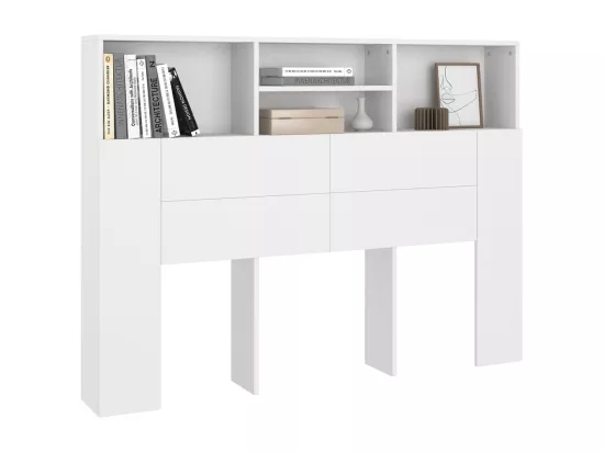 Armoire de tête de lit Blanc 140x19x103,5 cm