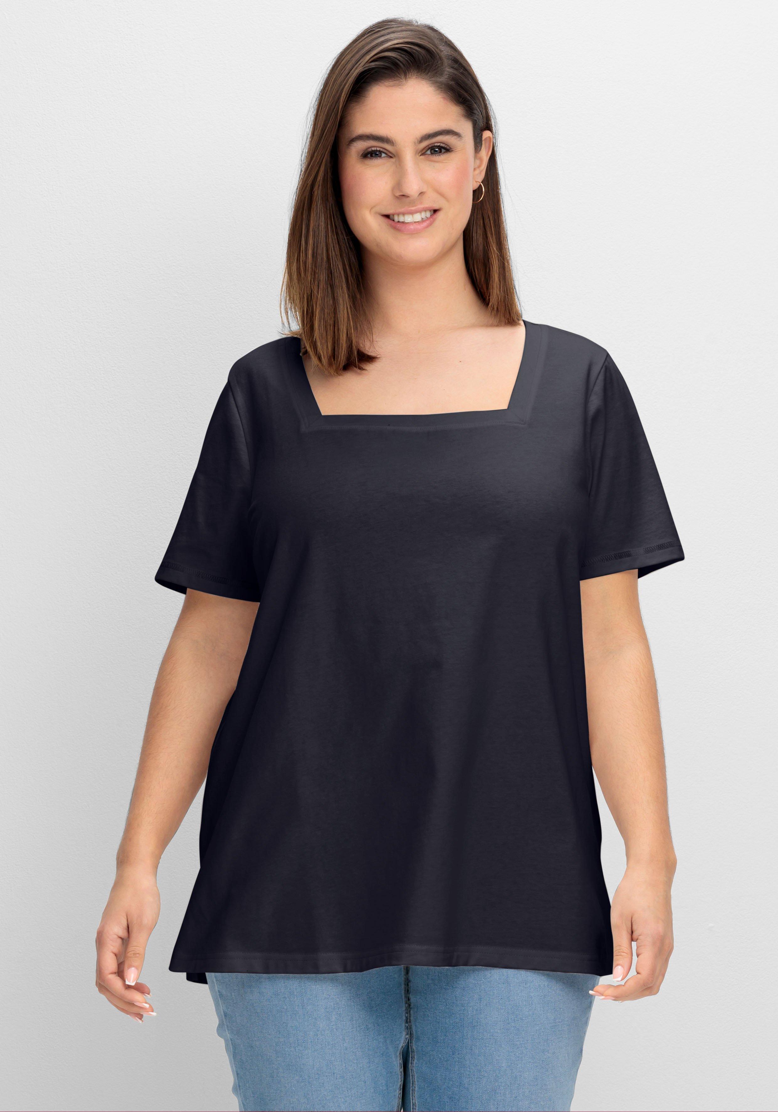 Shirt mit Karreeausschnitt