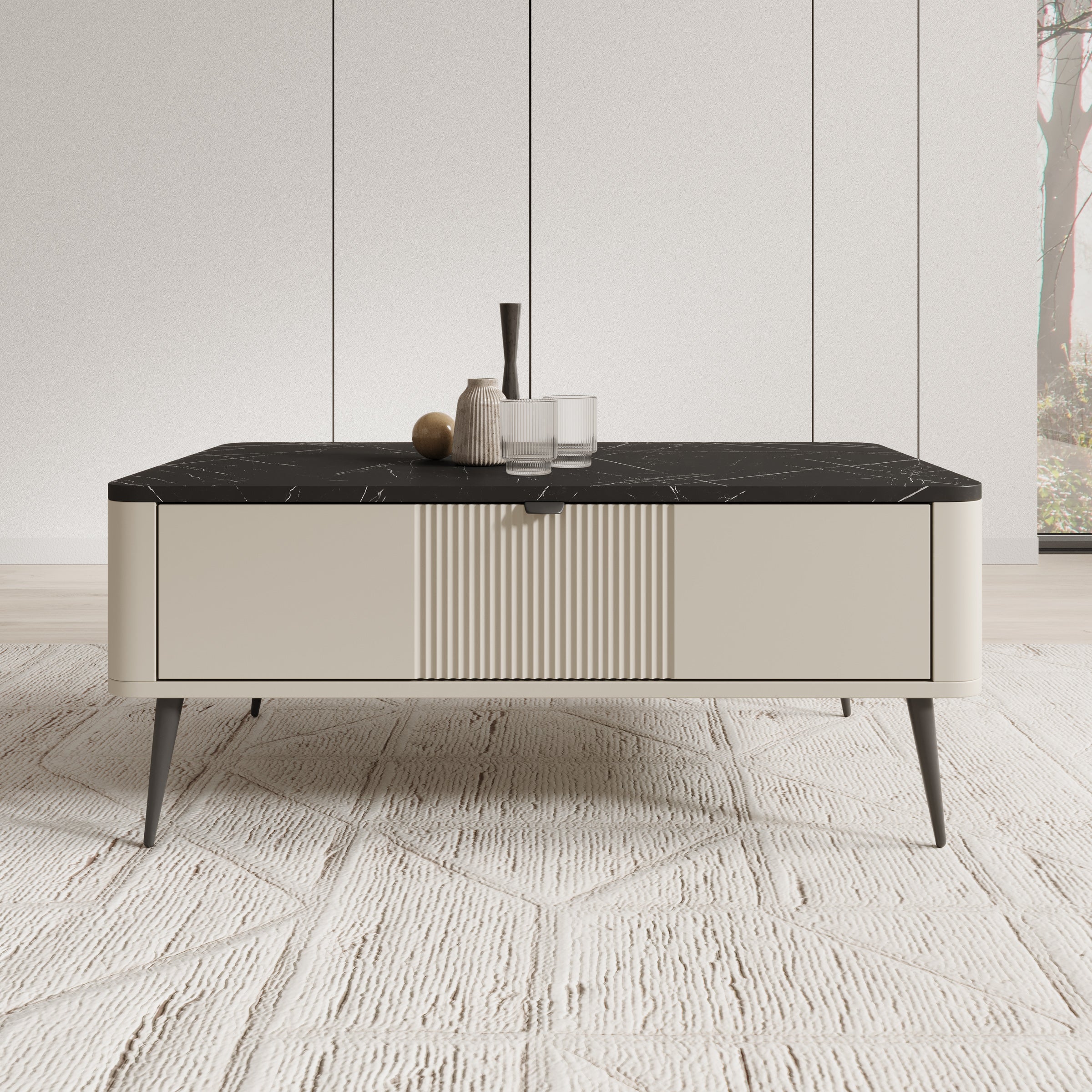Mace - Salontafel - Beige - 100x60x42 cm