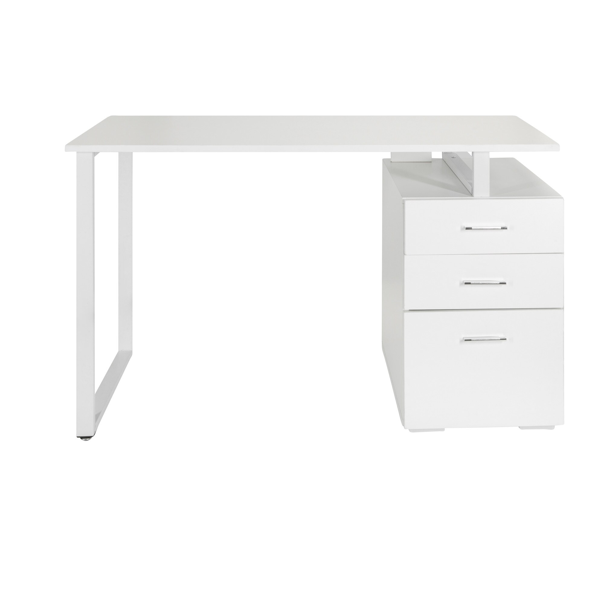 Schreibtisch EASY WORK V Melaminharzbeschichtete Spanplatte, Gestell pulverbeschichteter Stahl hjh OFFICE