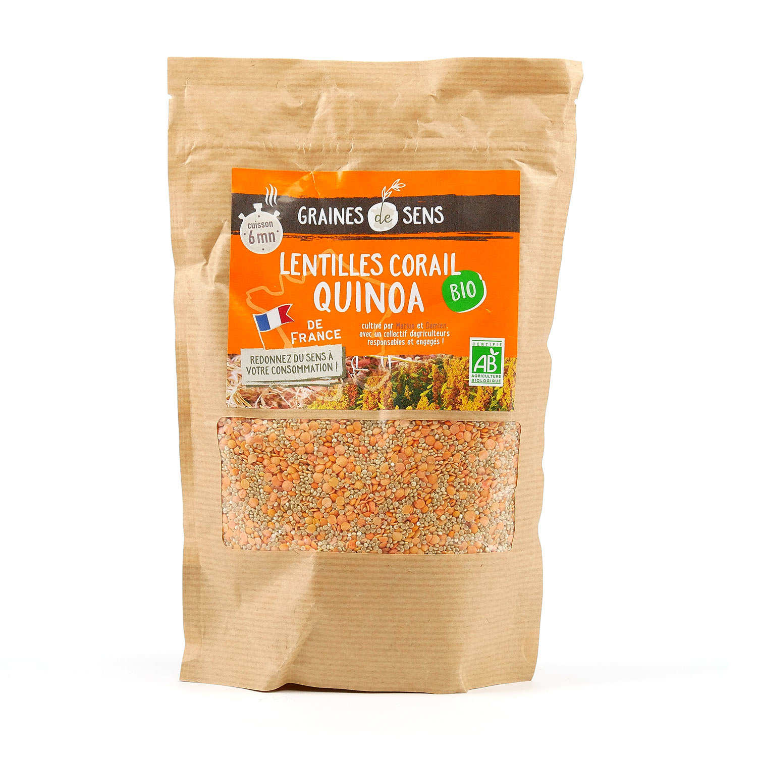 Mélange Quinoa / Lentilles Corail bio de France