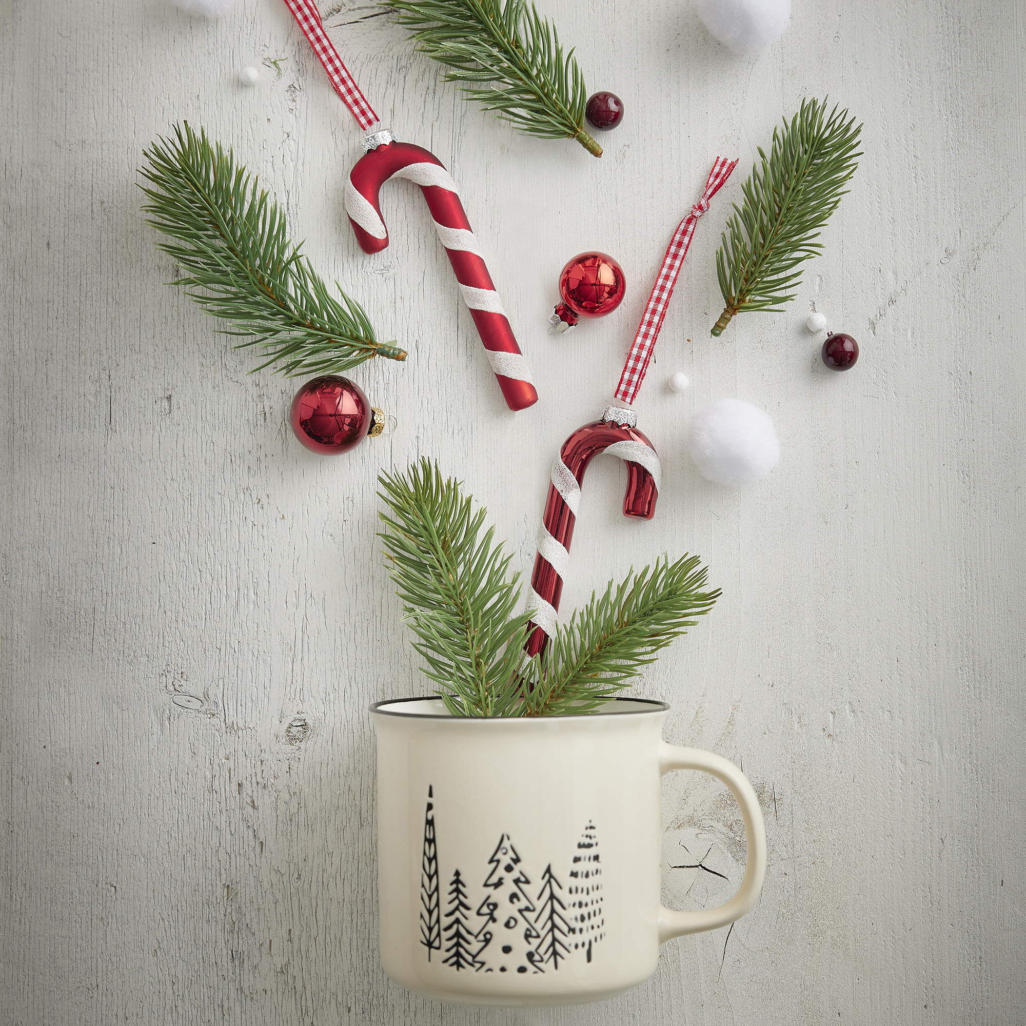 Weihnachtsbaumanhänger Zuckerstange, matt, 12 cm